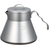 HARIO O-VCSM-50-HSV V60 Metal Coffee Server, 16.9 fl oz (500 ml), Silver, Made in China