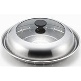 Yoshikawa YJ3278 Steamer Plate for Stacking With Frying Pans, 11.0 - 11.8 inches (28 - 30 cm), Transparent Lid Included, Keep an Eye on Steaming Status