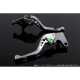 SSK HONDA ADV150 KF38 Speedra Adjustment Lever Set, 3D Short, Lever Unit color: Silver, Adjuster Color: Green