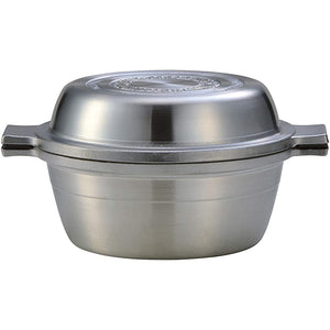 Hokuriku Aluminum Two-Handed Pot, 7.9 inches (20 cm), For Gas Fires, Lightweight, With Perforated Plate, Meister Assortment Pot, Ceramic Processing, Made in Japan