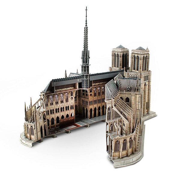 Cubicfun MC260h Cubic Fan Notre Dame Cathedral World Architecture Master Collection Series Craft Kit Papercraft 3D Puzzle Model No Tools Glue Required Estimated Assembly Time 12 Hours