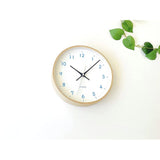 KATOMOKU plywood clock 22 radio clock light blue sweep (continuous second hand) km-121LBRC 252mm