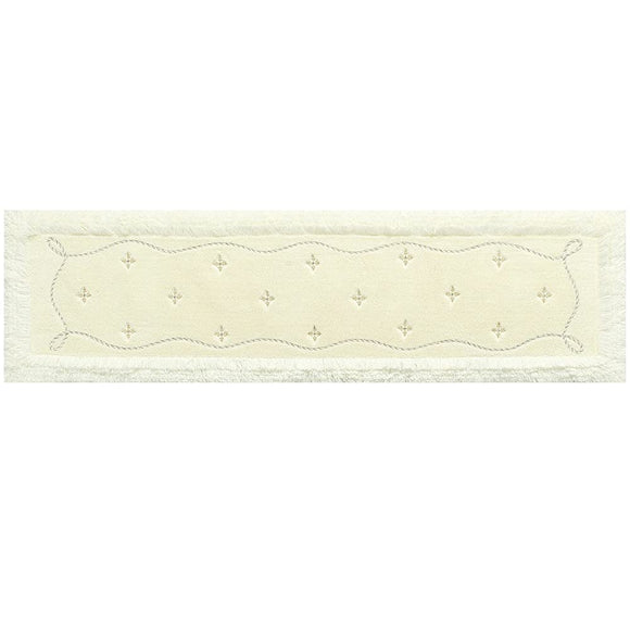 Senko NYNAS 19637 Prologue Kitchen Mat, Approx. 19.7 x 70.9 inches (50 x 180 cm), White, With Rhinestones, Elegant