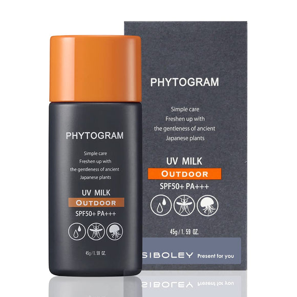 Phytogram Sunscreen UV Milk 45g SPF50+ PA+++ Unscented Chevrolet (Botanical Domestic Plants Outdoor Golf Sea Face Body Additive-free Mask Burn Prevention)
