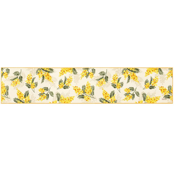 Senko S.D.S 31872 Mimosa Kitchen Mat, Approx. 19.7 x 94.5 inches (50 x 240 cm), Yellow, Floral Pattern, Antibacterial, Odor Resistant, Made in Japan