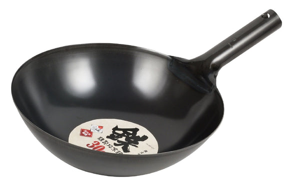 Pearl Metal HB-4215 Wok, Black, 11.8 inches (30 cm), Iron Beijing Pot