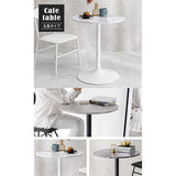 Hagiwara LT-4918MWH Dining Table, Cafe Table, Dining Table, Marble Style Top x Steel Legs, Round, Industrial, Width 23.6 inches (60 cm), Depth 23.6 inches (60 cm), Height 27.6 inches (70 cm), White