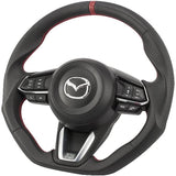KENSTYLE (Kenstyle) Original steering MD03 Mazda Demio (DJ system) 2016/11 ~ Black Leather/Red Line (Red Stitch) All Nappa Leather Mazda 2 Steering Wheel MD03
