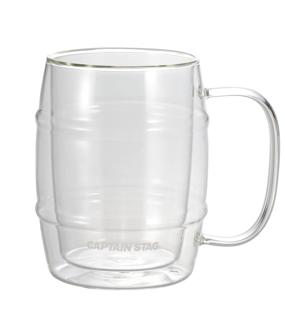 CAPTAIN STAG Heat Resistant Glass Double Wall Glass Mug Double Structure Barrel Beer Cup Cup [200/320/350 / 1,000ml]