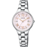 [Citizen] Wicca Solar Radio Waterproof Pink Date Simple Adjust KS1-813-91 Women's Silver