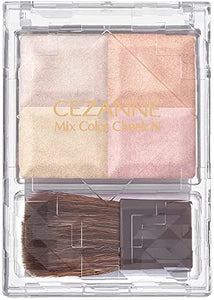 Cezanne Mix Color Cheek N10 Pale Highlight 7.1g Natural Luster Transparency 4 Color Highlights