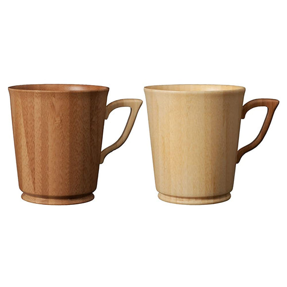 RIVERET RV-201LWLB Mug Set, L/L, 9.5 fl oz (280 ml), Dishwasher Safe, White/Brown