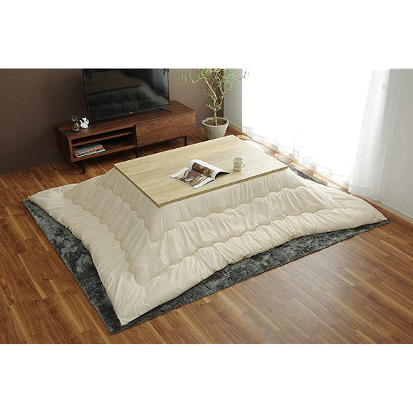 Ikehiko Corporation #9640009 Kotatsu Futon, Nude Comforter, Approx. 78.7 x 78.7 inches (200 x 200 cm), Beige, Square, Made in Japan, Solid Color