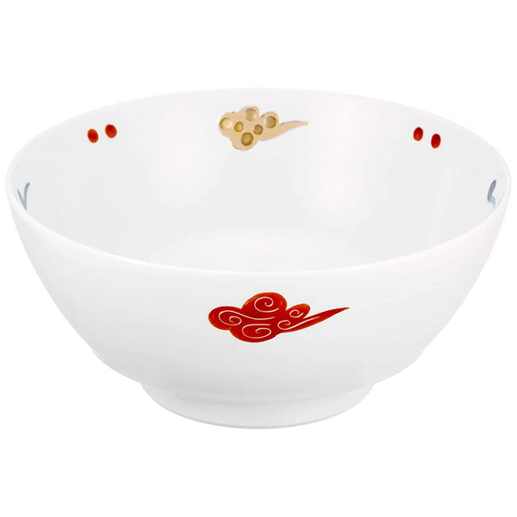 Arita Ware R0262 Ultimate Ramen Pot, Denhei Kiln, Old Two Fish (Red)