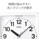 MAG W-779WH-Z Wall Clock, Radio Clock, Analog, With Light, Auto Lighting, Temperature, Humidity, Display, For Standing, White