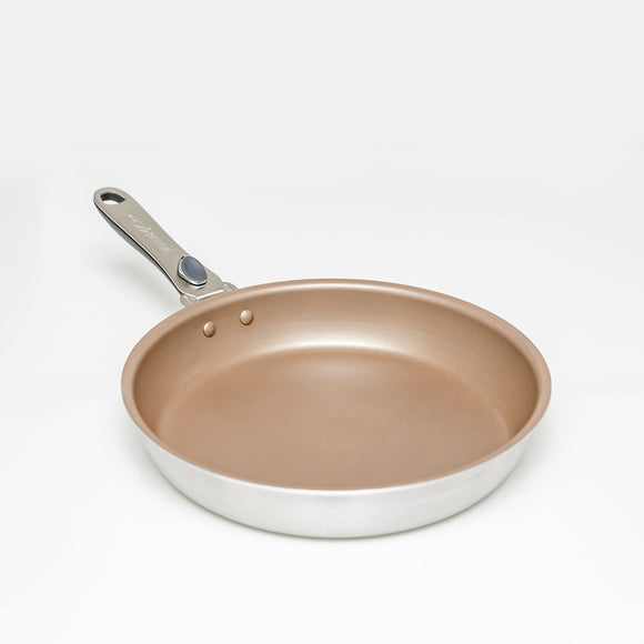 Ruhru Beyond The King Frying Pan, Penta, 11.0 x 2.1 inches (28 x 5.3 cm), For IH Straight Fire, Champagne Gold