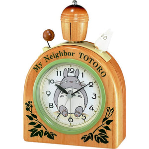 My Neighbor Totoro Character Alarm Clock Analog r455 N Cute Wooden Bell Tree Brown Rhythm Clock 4ra455mn06