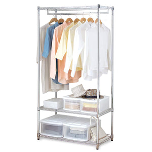 Iris Ohyama Rack Metal Rack Rust-proof Width 91 x Depth 46 x Height 178.5 cm Wardrobe Hanger Rack Clothes rack Pole diameter 25 mm SEW-913E