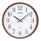 Seiko Clock GP220B Wall Clock, Natural, Satellite Radio, Analog, Space Link, Dark Brown Wood Grain, Product Size: Diameter 12.2 x 2.0 inches (30.9 x 5.2 cm)