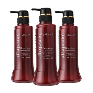 Adelance Beneferge Medicated Volume Control Shampoo Set of 3 for Women (12.5 fl oz (370 ml), Non-Silicone, Women's, Scalp, Shampoo, Improves Hair Quality