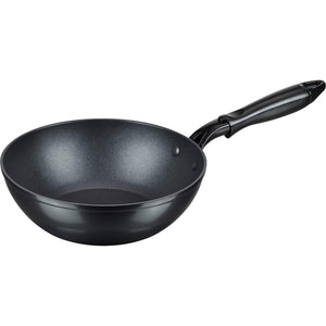 Wahei Freiz RB-1434 Kitchen Flattering Deep Frying Pan, Frying Pan, 8.7 inches (22 cm), Black, IH Compatible, Stylish Enameled Exterior Finish, Charm Kitchen, 7 Sizes