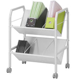 Fuji Trading File Wagon Document storage 2 steps Width 55cm White A4 compatible With casters 83983