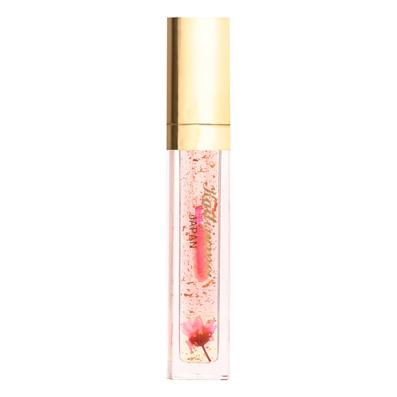 KAILIJUMEI Flower Gloss Lip Gloss Oil Gloss Tint Genuine (03 Pink (Gold Leaf))