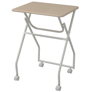 Yamazen MST-5040 (NMIV) Folding Mini Table with Casters, Natural MapleIvory