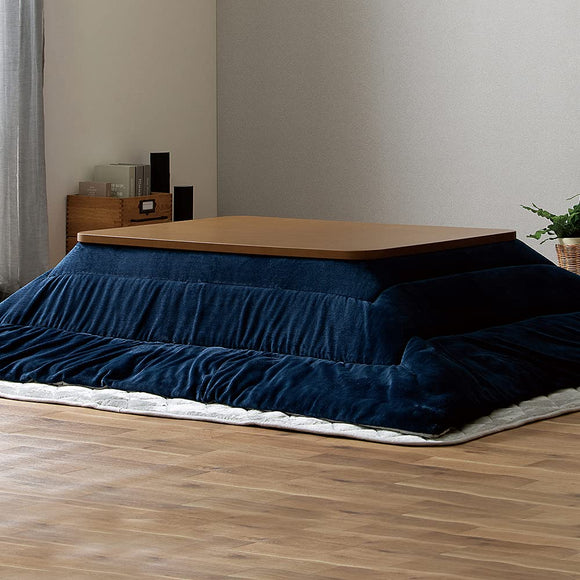 Iris Ohyama KKBA-2419 Kotatsu Comforter, Rectangular, Heat-Storing Cotton, Velour Material, Reversible, Stylish, Navy, Gray, 2, Rectangle, 94.5 x 74.8 inches (240 x 190 cm)