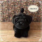 Ninia and Kino Sleeping Dog Black Pug Plush Dog Realistic