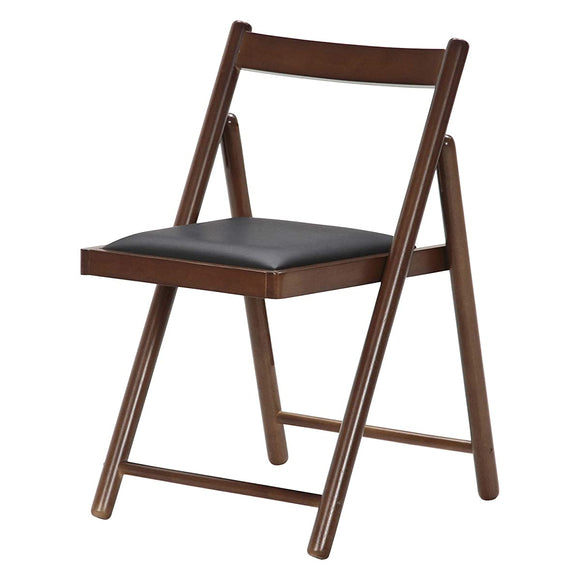 Fuji Trading Folding Chair Medium Brown Wooden Milan 95783