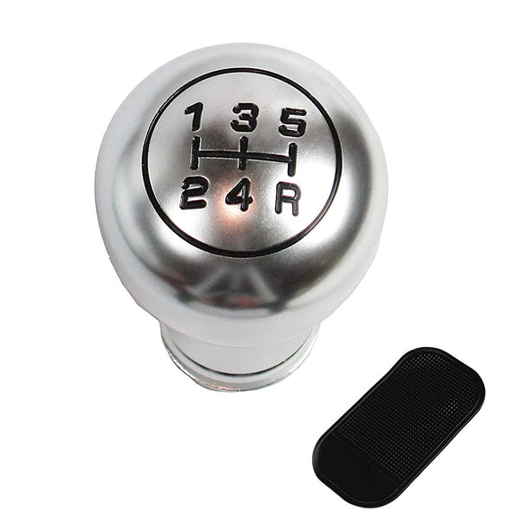 R-Style Aluminum English UNIVERSAL SHIFT KNOB 5MT Model with Floor Mat, Sliver