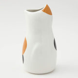 Sun Art SAN2524 “A Cup of Sake with Friends Sake Bottle” Calico Cat Sake Bottle and Cup Set, White