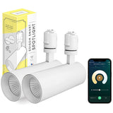 Edison DST-SL01WH LED Smart Spotlight for Duct Rails, White, Set of 2, Integrated LED, Dimmable, Toning, Smart Bulb, Not Compatible with Dedicated Remote Control