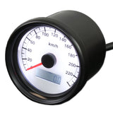 Universal Motorcycle, Mechanical, 240 km/h, 60 mm LED Speedometer, Black Body/White Panel