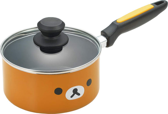 Tamahashi RK-42 Single-Handle Pot, Orange, IH Compatible, Aluminum Single-Handle Pot, 6.3 inches (16 cm), Rilakkuma