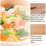 TIKUSAN Wooden Hangiri Sushi Rice Mixing Tub Copper Band with Lid Made in Japan Sawara Cypress Sushi Rice Bowl Sushi Oke (30cm)