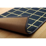 Ikehiko #8239870 Grass Mat Plaid, Approximately 23.6 x 94.4 inches (60 x 240 cm), Navy, Made from Domestic Grass, Non-Slip Treatment, Simple Design