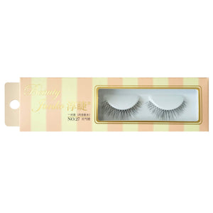 False Eyelashes Natural Central Volume Up Supernatural Handmade Eyelashes with Adhesive Reusable BEAUTYJUNKO Macaron Series No.27 Genki Orange