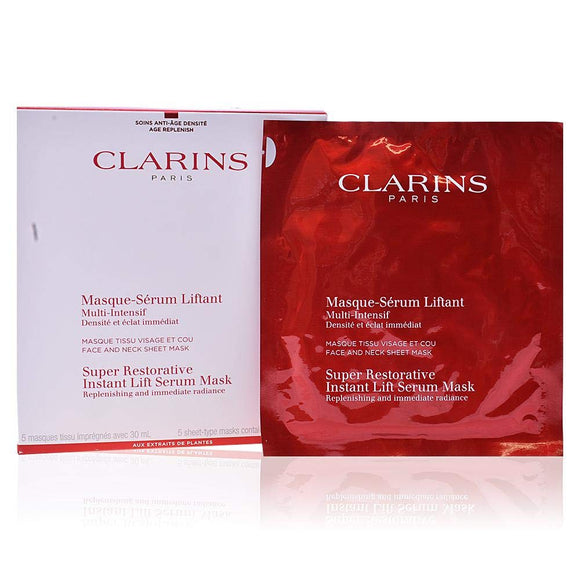 CLARINS Super Restorative Sheet Mask, 5 Pieces, 1.0 fl oz (30 ml)