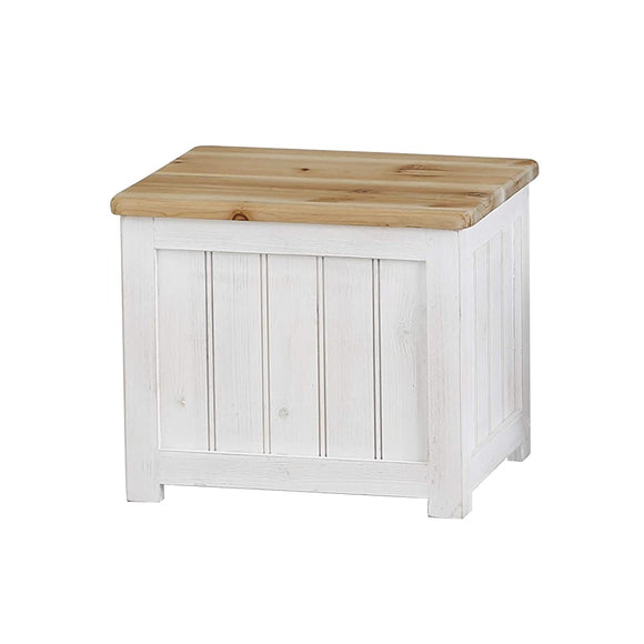 Abite YI-801-WH Shabby Chic Box Stool, White, W 13.8 x D 11.0 x H 11.6 inches (35 x 28 x 29.5 cm)