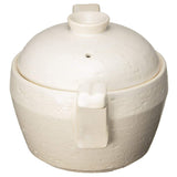 Hasegatani Pottery AIC-01 Earthenware Pot, Single-Handed Pot, For 1 Person, 2 People, Approx. 5.9 inches (15 cm), Approx. 20.3 fl oz (600 ml), Direct Fire, Empty Fire, Microwave Oven, White