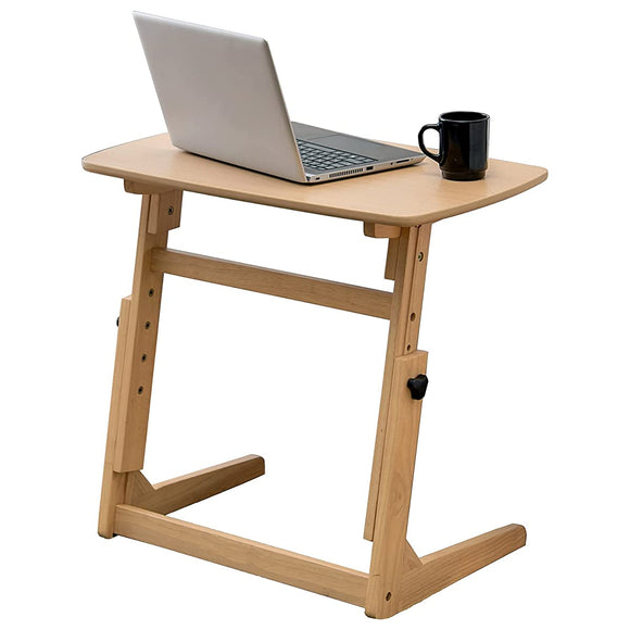 Hagiwara VT-7973NA Side Table, Sofa Table, Computer Table, PC Desk, 4 Levels of Height Adjustment, Studying, Work from Home, Telework, Side Shifting, Width 25.6 inches (65 cm), Natural