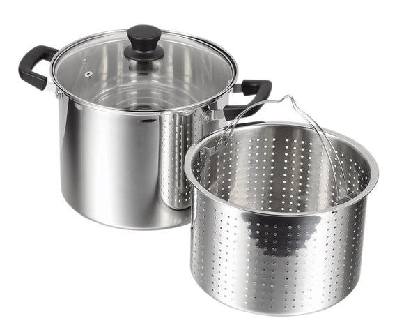 pa-ru Pasta Pot 22 cm Stainless Steel Glass Lid with Product by HB 3108