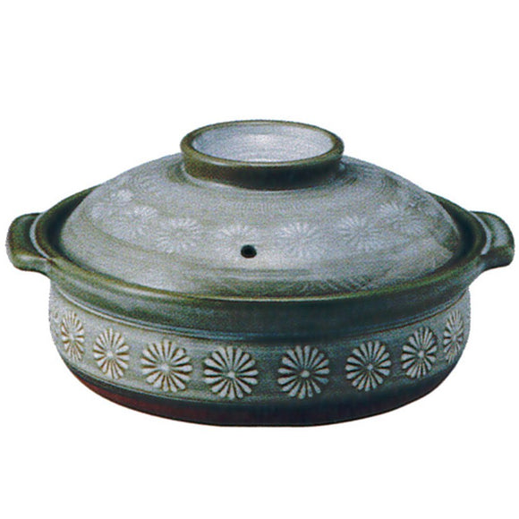 Sanko Banko Ware Hanamishima No. 7 IH Pot, 8.5 inches (21.5 cm), 1.3 L, 260710, 46-26071, IH Compatible, Direct Fire, Oven Safe Pot, 46-26070, Metal Plate for No. 7