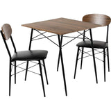 Iris Plaza STDSET-3 3-Piece Steel Dining Set (1 Table, 2 Chairs), Vintage Design, Brown, Approx. Sizes (W x D x H) Table: 27.6 x 27.6 x 29.5 Inches (70 x 70 x 75 cm), Chair: 17.7 x 19.7 x 31.5 Inches (45 x 50 x 80 cm)