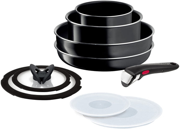 Tefal L43891 Ingenio Neo Hard Titanium Intense Pot and Frying Pan, 9 Piece Set, For Gas Stoves, Black