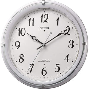 Rhythm Citizen 4MYA37-003 Wall Clock, Radio Clock, Analog, Bright, Dark Place, Light, Automatic Lighting, 150% UP, White