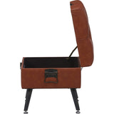 Fuji Boeki 18561 Dauchez Stool, Width 15.7 x Depth 15.7 x Height 17.3 inches (40 x 40 x 44 cm), Brown, Trunk Type, Storage, Synthetic Leather, Load Capacity 176.4 lbs (80 kg)