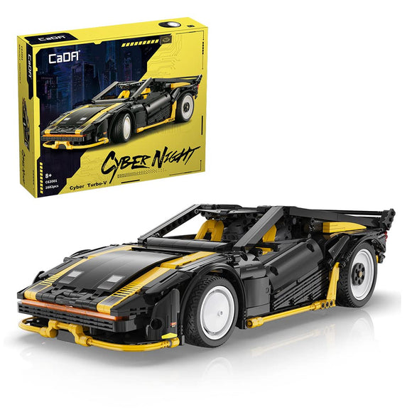 CaDA Block Kit, Sports Car, 1682 Pieces, 16.5 inches (42 cm), Longest Side, High Mechanics, Radio-controlled with Parts Sold Separately, Black